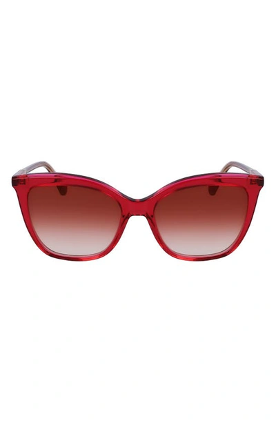 Longchamp 53mm Rectangular Sunglasses In Fuchsia/ Rose