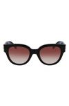 Longchamp 52mm Gradient Tea Cup Sunglasses In Black
