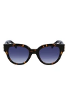 Longchamp 52mm Gradient Tea Cup Sunglasses In Dark Havana