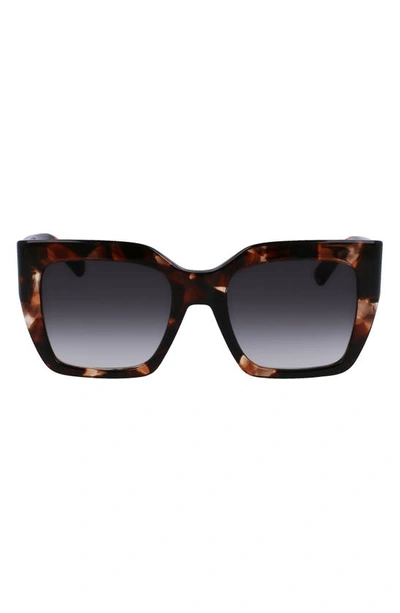 Longchamp 53mm Rectangular Sunglasses In Havana