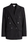 Topshop 90's Double Breasted 6 Button Blazer In Black - Part Of A Set