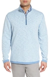 Tommy Bahama Sea Glass Reversible Quarter Zip Pullover In Cobalt Sea