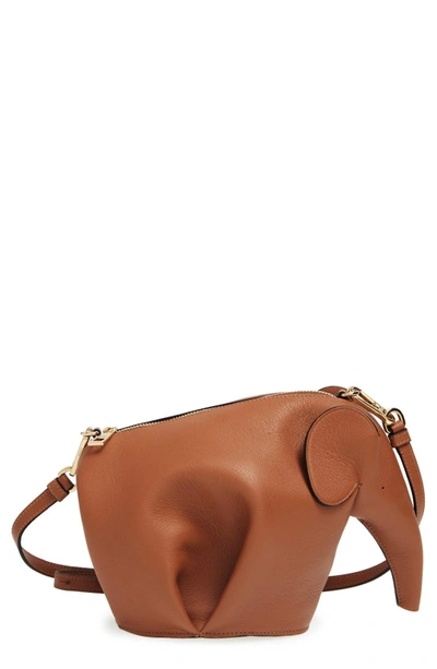 Loewe 'mini Elephant' Crossbody Bag - Brown In Tan