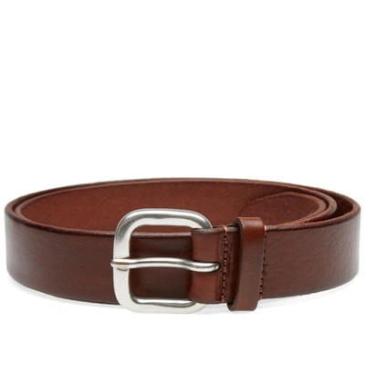Anderson's Burnished Leather Belt In Brown
