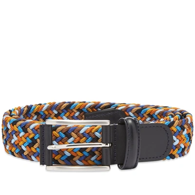 Anderson's Multicolour Woven Fabric Belt In Blue