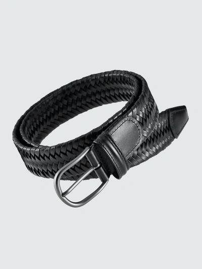 Anderson's Stretch Woven Leather Belt In Black
