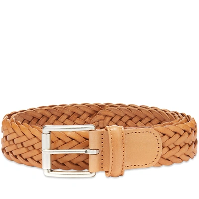 Anderson's Woven Leather Belt In Neutrals