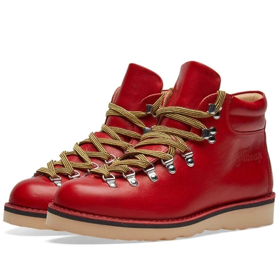 Fracap M120 Natural Vibram Sole Scarponcino Boot In Red