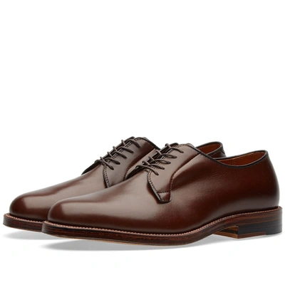 Alden Shoe Company Alden Plain Toe Blucher In Brown