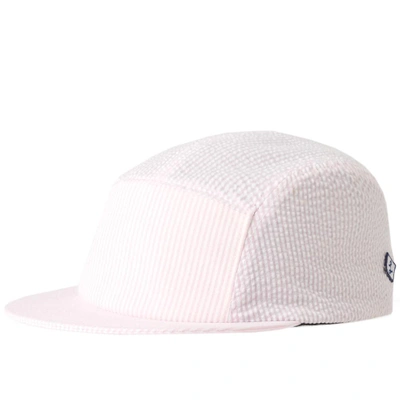 Larose Paris Seersucker 5 Panel Cap In Pink