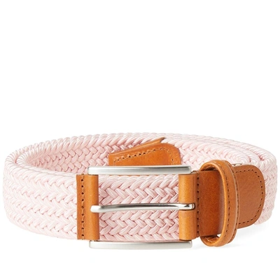 Anderson's Woven Textile Belt In Pink