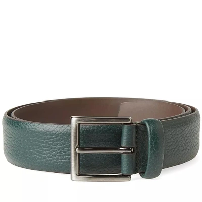 Anderson's Grain Leather Belt In Green