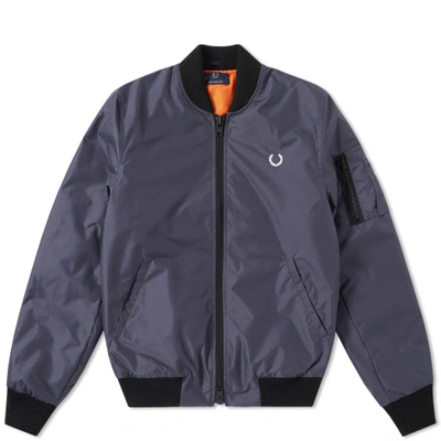 Fred Perry Laurel Ma-1 Bomber Jacket In Grey
