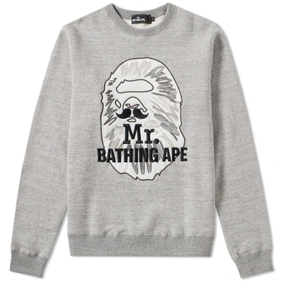 A Bathing Ape Mr. Bathing Ape Crew Sweat In Black