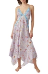 Free People There She Goes Floral Print Sundress In Periwinkle Combo