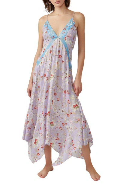 Free People There She Goes Floral Print Sundress In Lavender
