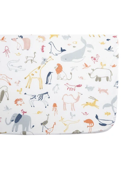 Pehr Into The Wild Organic Cotton Crib Sheet In Ivory