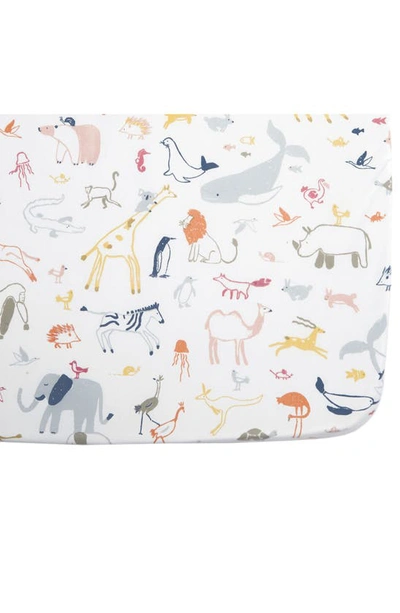 Pehr Kids' Into The Wild Organic Cotton Crib Sheet In Ivory