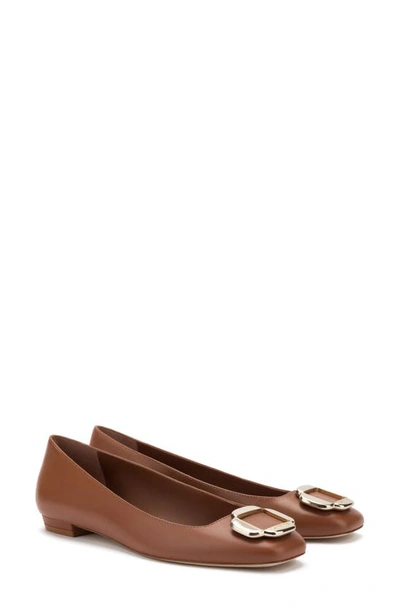Larroude Maria Flat In Caramel