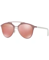 Dior Reflected Mirrored Aviator Sunglasses, 52mm In Pink / Gray