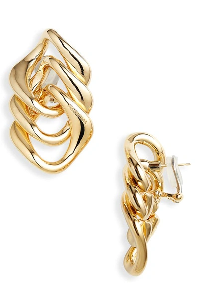 Balenciaga Linked Earrings In Shiny Gold