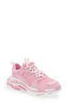 Balenciaga Kids' Triple S Sneaker In Light Pink/ White