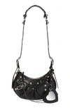 Balenciaga Extra Small Le Cagole Embellished Leather Shoulder Bag In Black