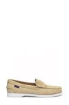 Sebago Dan Boat Roughout Penny Loafer In Beige Camel - Beige Taffy