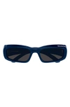 Balenciaga 57mm Rectangular Sunglasses In Blue