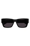 Balenciaga 56mm Rectangular Sunglasses In Black