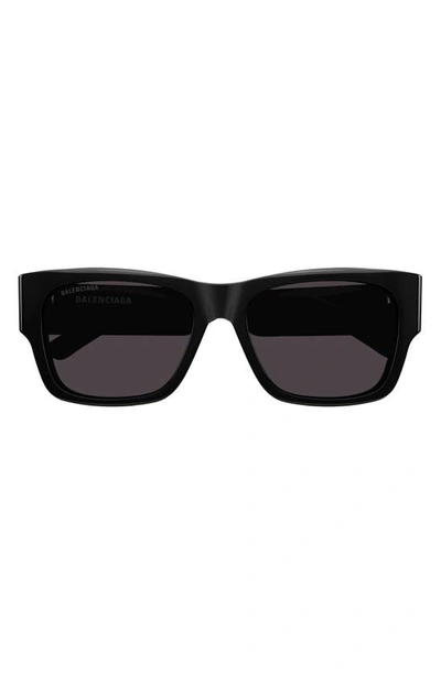 Balenciaga 56mm Rectangular Sunglasses In Black
