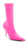 Balenciaga Pointed Toe Sock Boot In Fluo Pink