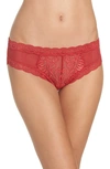 Natori Feathers Hipster Briefs In Burnt Red