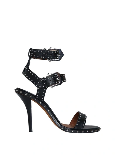 Givenchy Studded Leather Sandals In Nero