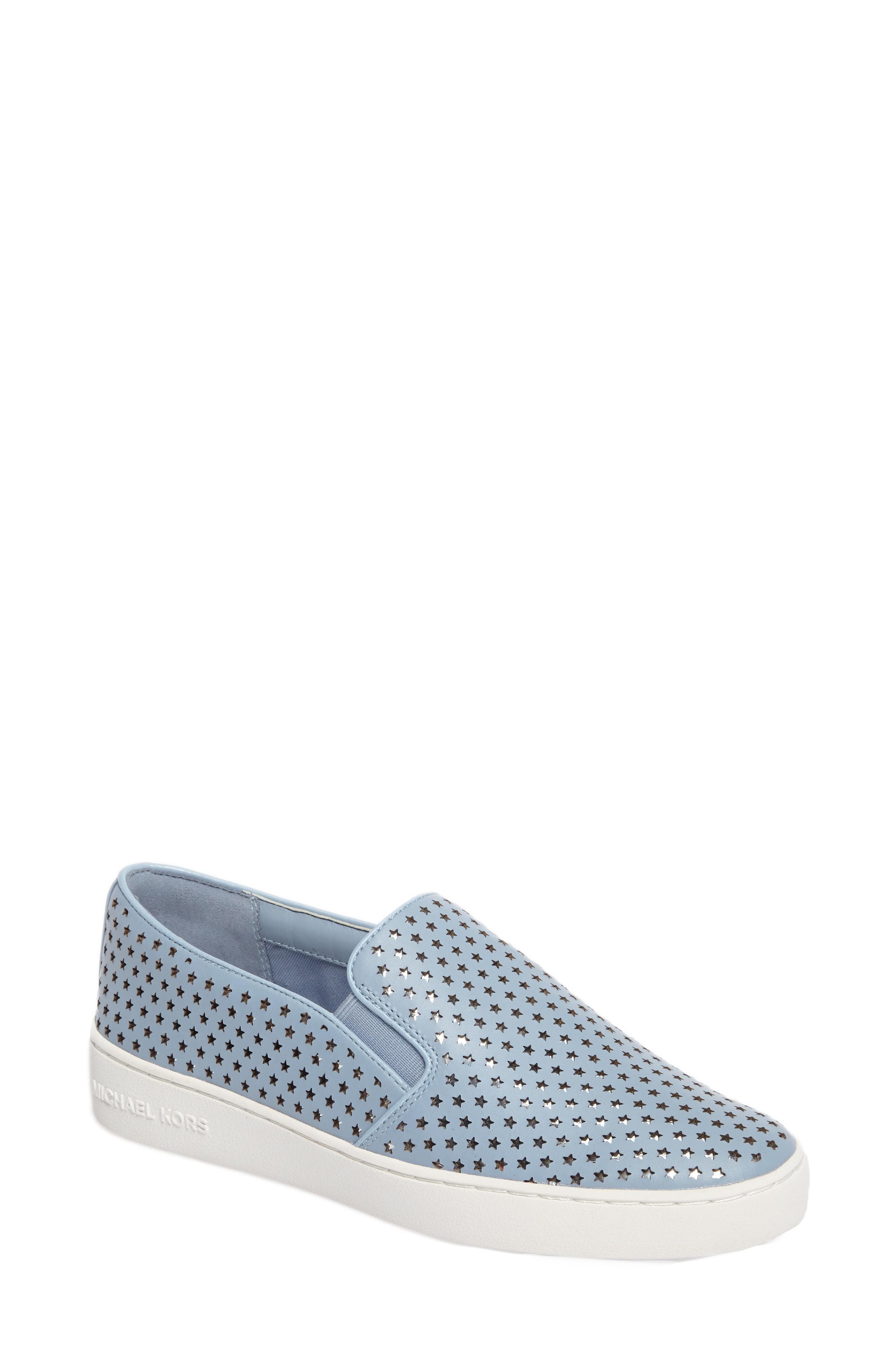 michael kors blue slip on sneakers