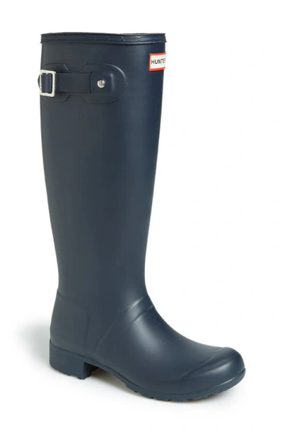 Hunter Original Tour Buckled Welly Boots In Navy/ Navy