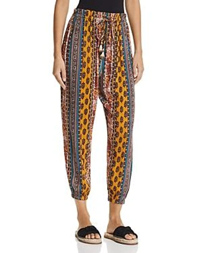 Band Of Gypsies Native Tapestry Inspired-print Pants In Gold Teal