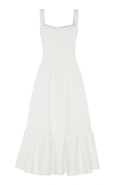 Rachel Gilbert Cora Frill Hem Dress In White