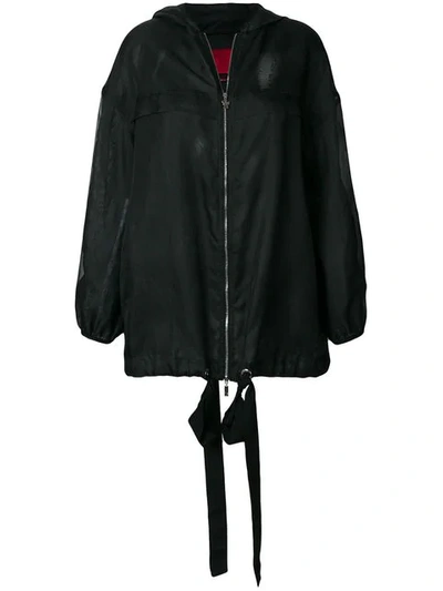 Moncler Estella Silk Parka In Black