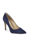 Saks Fifth Avenue Cady Leather Pumps In Navy Suede