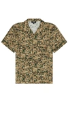 Apc Lloyd Short-sleeved Patterned Shirt In Green