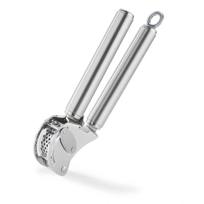 Rosle Stainless Steel Mincing Garlic / Ginger Press With Scraper, 9-inch In Silver