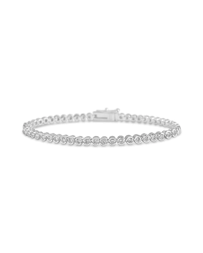 Sterling Forever Bezel Cz Tennis Bracelet In Silver