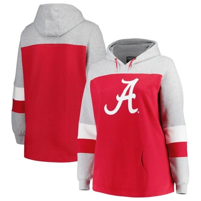 Profile Crimson Alabama Crimson Tide Plus Size Color-block Pullover Hoodie