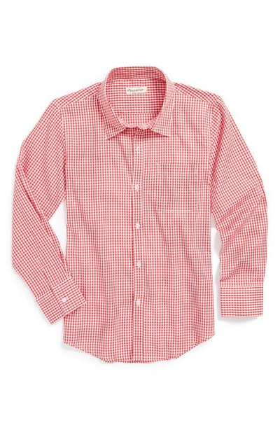 Appaman Standard Gingham Check Shirt In Red Check