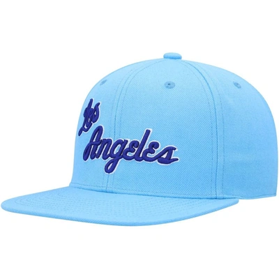 Mitchell & Ness Men's  Powder Blue Los Angeles Lakers Hardwood Classics Mvp Team Ground 2.0 Fitted Ha