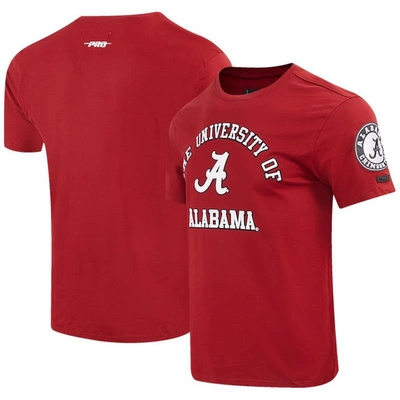 Pro Standard Crimson Alabama Crimson Tide Classic Stacked Logo T-shirt In Red/red