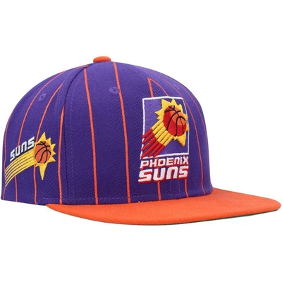 Mitchell & Ness Men's  Purple, Orange Phoenix Suns Hardwood Classics Pinstripe Snapback Hat In Purple,orange