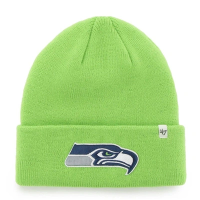 47 ' Neon Green Seattle Seahawks Secondary Basic Cuffed Knit Hat