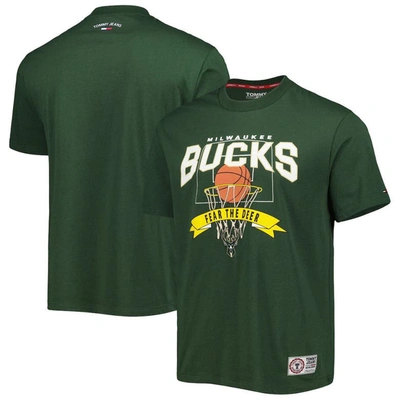 Tommy Jeans Hunter Green Milwaukee Bucks Tim Backboard T-shirt